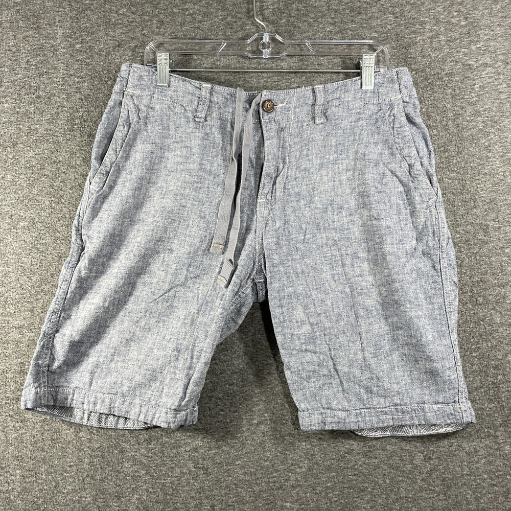 Lucky Brand Shorts Mens 31 Blue Saturday Stretch Flat Front Chambray Drawstring